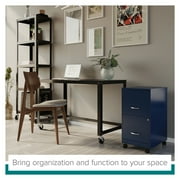 Space Solutions 18 Deep 2 Drawer Mobile Letter Width Vertical File Cabinet, Navy
