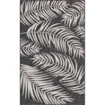 thumbnail image 1 of Unique Loom Outdoor Botanical Bohemian Leaves Rug 5' x 8' Rectangle Black/Ivory, 1 of 1