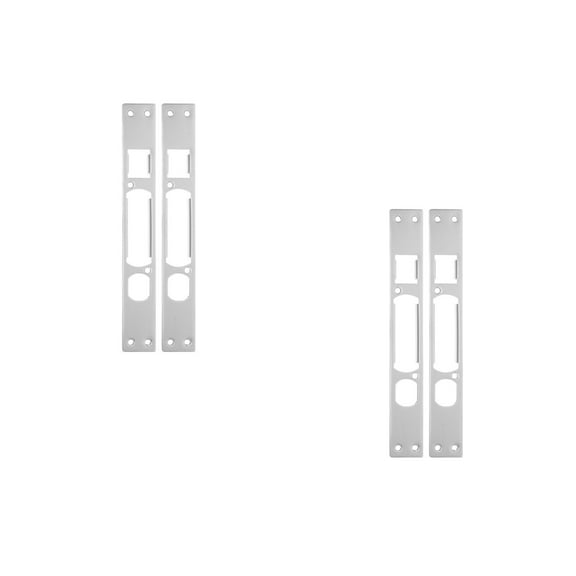WORGEOUS 4 pcs  Heavy Duty Metal Door plate Stainless Steel Door Striker Plate Strike Plate for Door Reinforcement Deadbolt Strike Plate