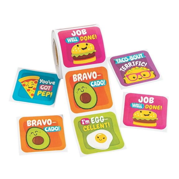 Funtastic Food Friends Roll Stickers - Stationery - 100 Pieces