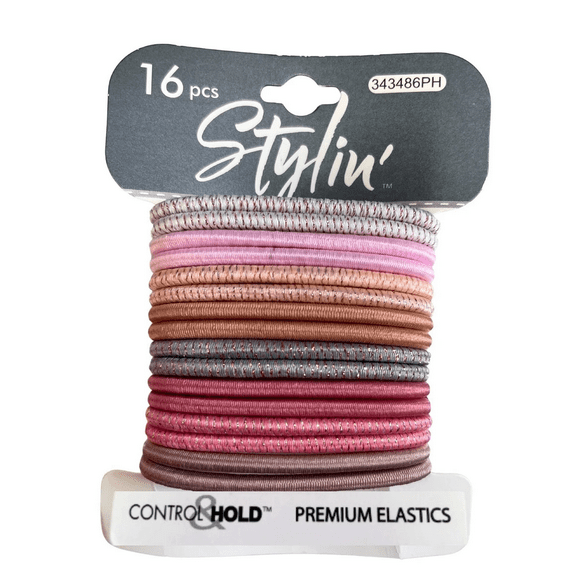 16 Pack Hair Elastics, Clasp Free, Durable, Comfortable Hold, No Snag, Slip, Vibrant Colors, Perfect for All Hair Types, Everyday Styling, Active Wear, Long Lasting Hair Accessories, Pink