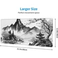 thumbnail image 3 of Japanese Cherry Blossom Gaming Mouse Pad XL 31.5×11.8 Inch Black White Watercolor Floral Mountain Extended Mousepad 30X80cm Non-Slip Rubber Base Stitched Edge Large Desk Pad for Gamer Office Home, 3 of 6