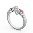thumbnail image 2 of 0.80 Ct Pear Cut Natural Pink Sapphire Diamond Engagement Eternity Band for Ladies 14K White Gold Size 5.5, 2 of 7