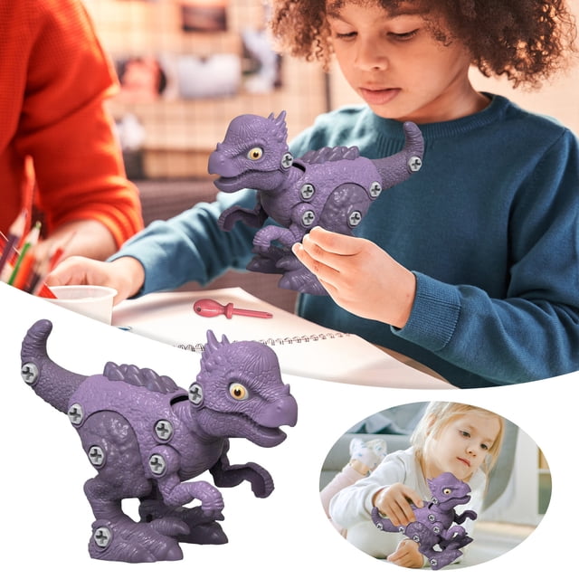 Dinosaurio educativo para niños, montaje de tornillo DIY, enchufe de desmontaje, simulación de taladro eléctrico, montaje de tornillo, bloque de construcción, dinosaurio Wmkox8yii shdjk747