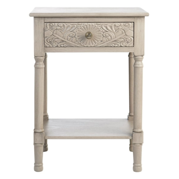SAFAVIEH Josie French Greige Rectangle Water Based Paint End Table (19 in. W x 15.8 in. D x 26 in. H)