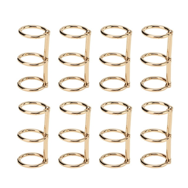 Binder Rings, Connected Rings Beautiful Colors 3 Hole Segmented Foldable For Desk Calendars For Photo Albums For Hand Book Gold,Silver,Black