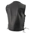 thumbnail image 5 of Milwaukee Leather Men's Drifter Black Collarless Buffalo Leather Motorcycle Vest - LKM3792 5X-Large, 5 of 6