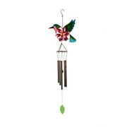 Mainstays Outdoor 33" H Hummingbird and Flower Metal Wind Chime
