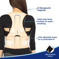 thumbnail image 4 of Magnetic Back Posture Corrector for Men and Women FREE Eyeglass Pouch by Juniper's Secret (Beige, L), 4 of 7