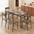 thumbnail image 3 of Aiho 7-Piece Dining Table Set for 6, Space-Saving Kitchen Table with Chairs, Compact Dining Furniture for Small Spaces & Apartments, Gray, 3 of 9