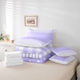 thumbnail image 6 of Manfei Geometric Check 7-Piece Twin Bedding,Minimalism Polka Dot Bedding Comforter Set,Purple,Reversible, 6 of 7