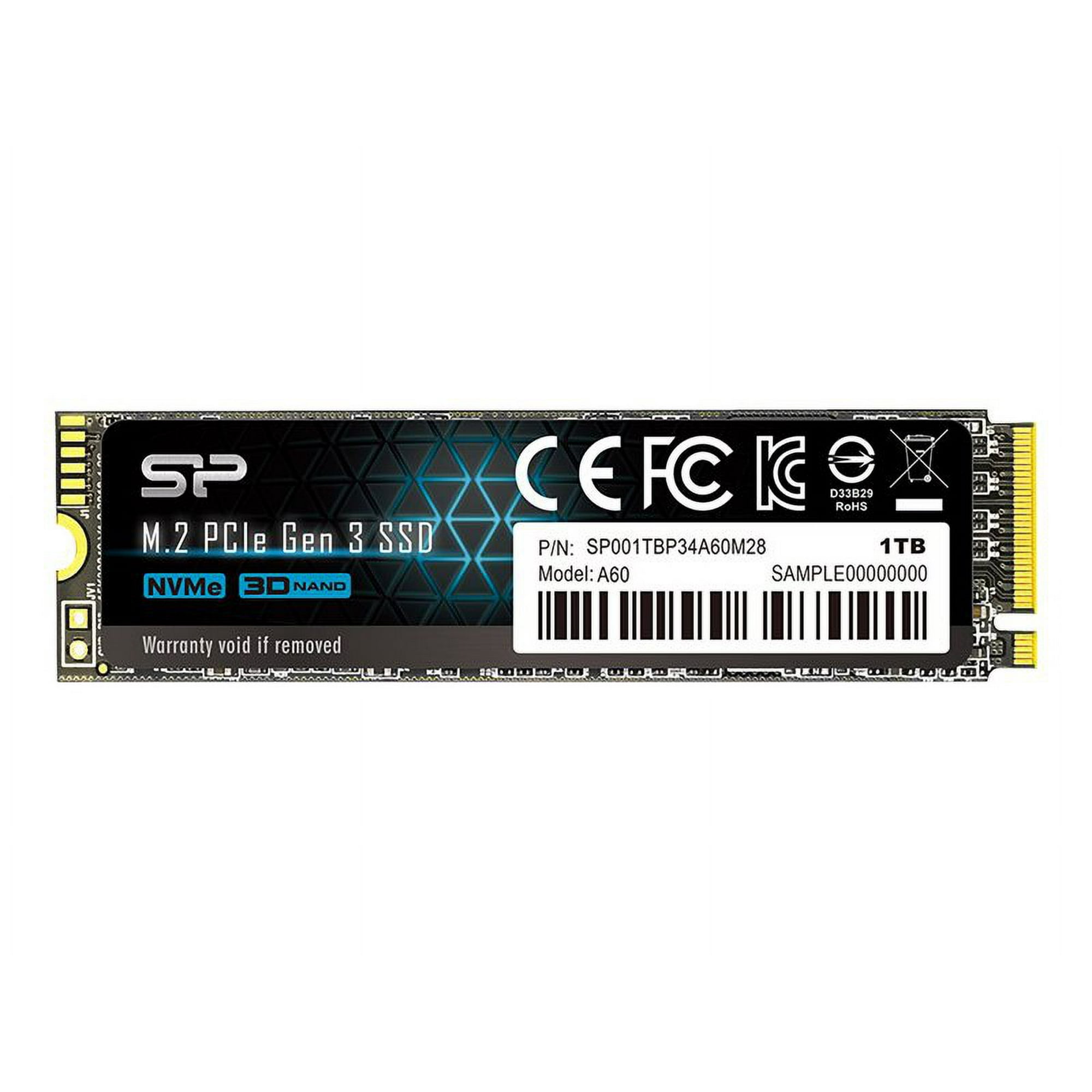 内蔵型SSD Silicon Power P34A60 M.2 NVMe SSD 1TB SILICON POWER P34A60 - SSD - 1 TB - internal - M.2 2280 - PCIe 3.0
