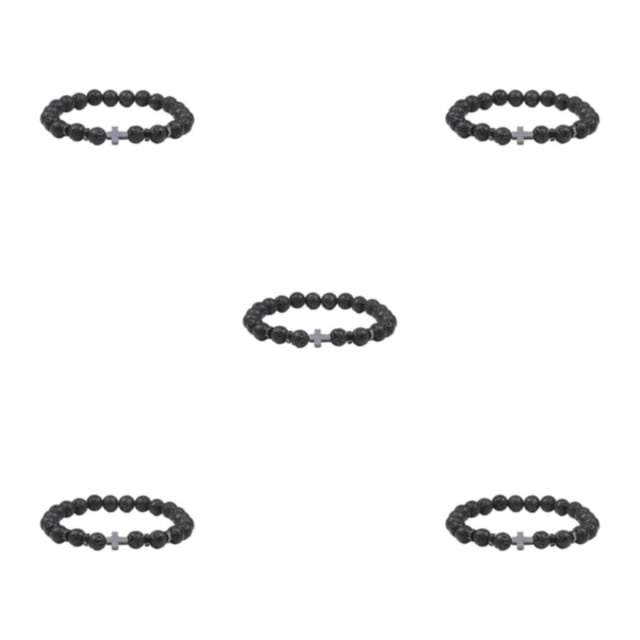 Guardoinrt Fashionable And Comfortable Beaded Bracelets. Easy Matching For Any Style Exquisite Appearance Stone Beads Bracelets volcanic stone 5Set