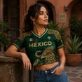 thumbnail image 5 of 2026 New Mexico Soccer Jersey Womens Mexico National Team Graphic Style, Mexican Jersey Soccer T-Shirt, V-Neck Short Sleeve Sport Tee for Travel and Everyday Wearing for Adult, 5 of 9