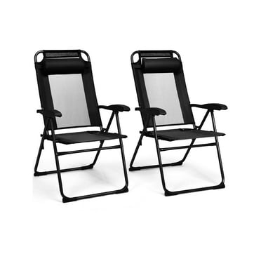 GLINTEX 2 Packs Zero Gravity Recliner Chairs with 7 Level Adjustable Backrest-Black for Patio, Beach, Deck ﻿