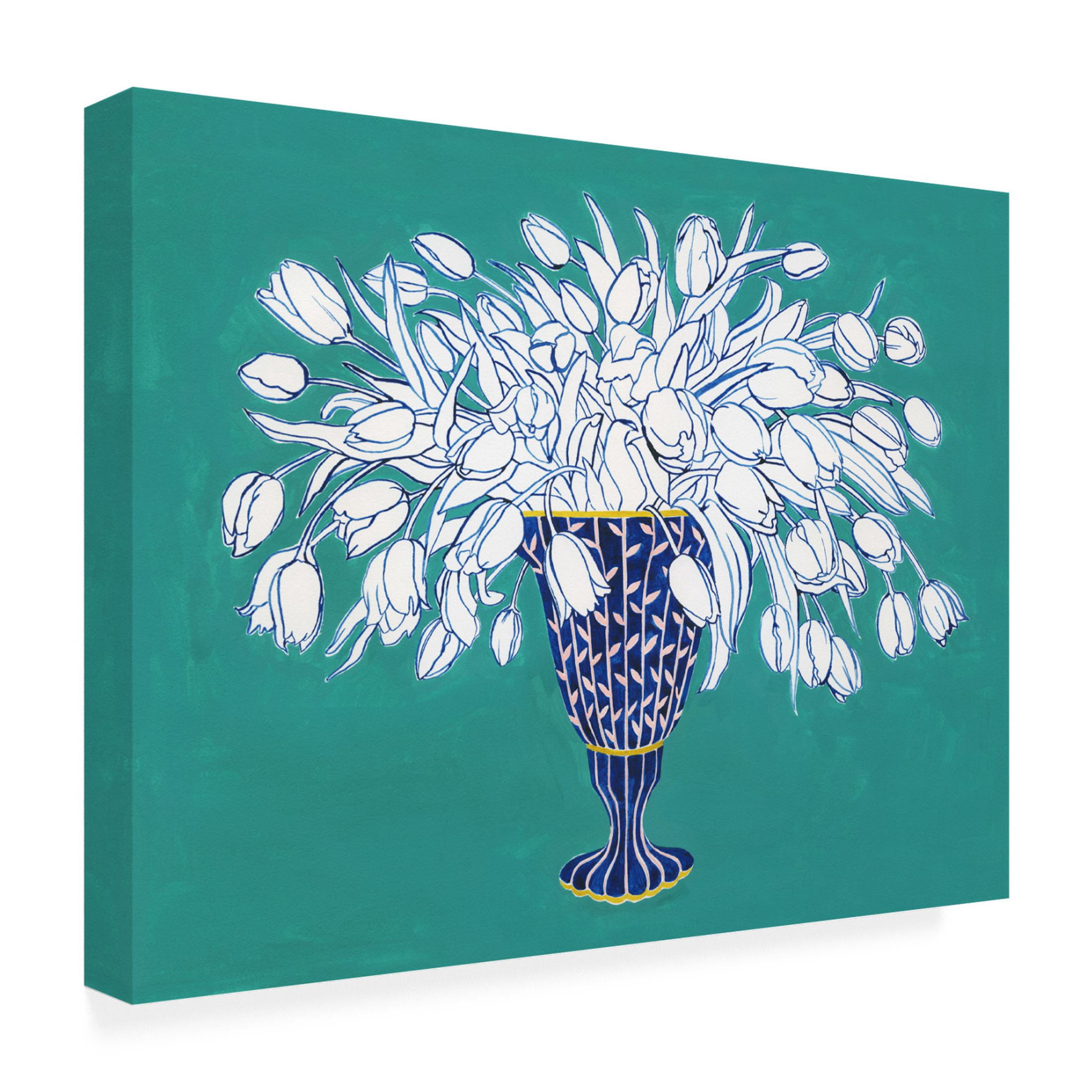 Trademark Fine Art Grace Popp Turquoise Tulip Bouquet III Canvas Wall Art
