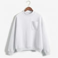 thumbnail image 2 of Crewneck Sweatshirts Women, Comdrip Mock Neck Sweatshirt Casual Plus Size Long Sleeve Sweatshirt Pullover 2025 Fall Sweaters with Pockets Sweatshirt Women White XL, 2 of 4