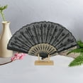 thumbnail image 4 of Unique Bargains Beautiful Sequins Folding Fan 1 Pc Black, 4 of 5