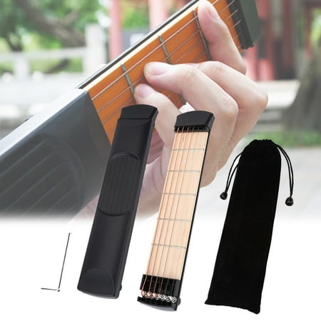 Yosoo New Portable 6 Fret Pocket Guitar Left Hand for Beginner Guitarist Practice Training           , Small Guitar, 6 Fret