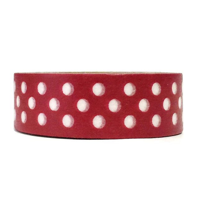 Allydrew Cinta Adhesiva Decorativa Washi Con Puntos Rojos Oscuros