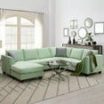 thumbnail image 4 of Modular Sectional Sofa with Ottoman, Cosymart Living Room Sets Sofa Couch for Home, Green, 4 of 7
