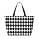 thumbnail image 2 of Fotbe Black And White Diamonds Bolsa de Viaje para Playa - Resistente al Agua, Bolsa Tote de Gran Capacidad y Ligera con 7 Bolsillos para Mujeres y Hombres, 2 of 7