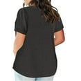 thumbnail image 3 of VEKDONE Plus Size Tops for Women Summer Short Sleeve V-Neck T Shirts Solid Color Loose Fit Tunics Tops Casual Lightweight Comfy Blouse Summer Savings, 3 of 4