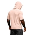 thumbnail image 6 of Men's Hooded Short Sleeve Sun Shirt with Face Mask - UPF 50+ Quick Dry UV Protection T-Shirt for Fishing, Hiking & Gym - Lightweight Athletic Pullover Khaki L, 6 of 9