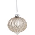 thumbnail image 4 of Northlight Mercury Glass Style Glass Christmas Ornament Set - 3" - Silver and Champagne - 12ct, 4 of 9