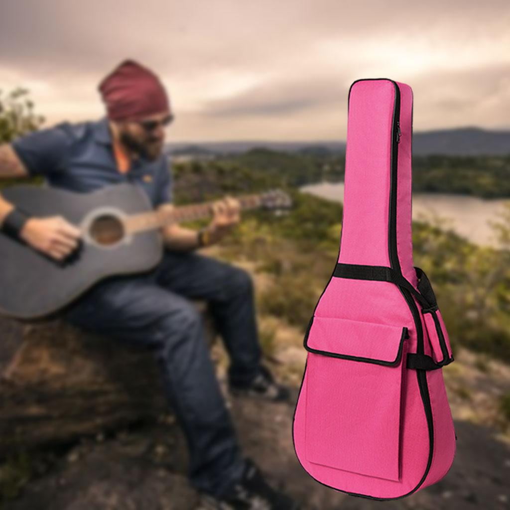 LeeQinersw Waterproof Guitar Case Double Strap Padded Black Guitar Case Backpack Shoulder Strap Classical Guitar Bag 41inch Rose