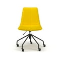 thumbnail image 6 of Pemberly Row Modern Velvet Chair Rolling Swivel Task Chair in Gold, 6 of 6
