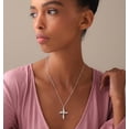 thumbnail image 2 of LeCalla 925 Sterling Silver Textured Cross Pendant Necklace 20", 2 of 6