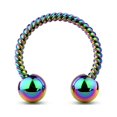 thumbnail image 1 of Horseshoe Septum Cartilage Lip Twisted Rope Surgical Steel 16ga 14ga, 1 of 8