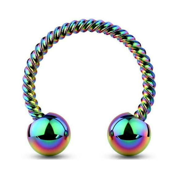 Horseshoe Septum Cartilage Lip Twisted Rope Surgical Steel 16ga 14ga