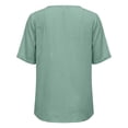 thumbnail image 5 of YMNXA Women's T Shirt Short Sleeve V Neck Solid Color Comfortable Breathable Loose Fit Tee Top For Casual Daily Wear,Green,S, 5 of 5