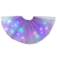 thumbnail image 2 of KkSLirnhs Girls' Cute Tulle Bubble Mini Skirt with Ruffle Hem for Summer Fun Lightweight Rainbow Sequin Sparkling Tutu Dancing Mesh Skirt Multicolor, 2 of 3