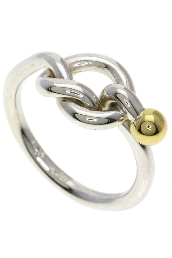 Pre-Owned Tiffany & Co. Love Knot Ring, Silver/18K Yellow Gold, Women's.