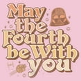 thumbnail image 2 of Girl's Star Wars Retro Darth Vader May the Fourth Be With You  Graphic Tee Light Pink Medium, 2 of 4