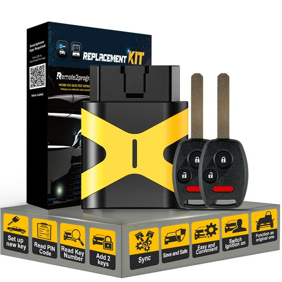 All Key Lost Key Fob Remote DIY Programming Replacement for 2007-2013 HONDA CR-V/2009-2013 HONDA FIT Keyless Entry Remote Control with FCC: MLBHLIK-1T