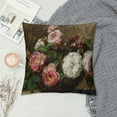 thumbnail image 2 of JEUXUS Pink Roses Art Decor Aesthetic Pillowcase Short Plush Pillow White, 2 of 5