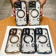 thumbnail image 5 of Compatible with iPhone 14 Pro Max Frosted Case with Ring Bracket Stand Round Lens Protection Clear Fashion Unique Shockproof Protection Cover for Women Girls, 5 of 8