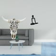 thumbnail image 2 of Cabeza de toro tribal para colgar en la pared, escultura abstracta de pensador, figura decorativa para oficina, granja, dormitorio, estantería, decora, 2 of 8