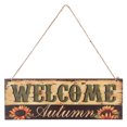 thumbnail image 2 of Hanging Welcome Board, Unique Pattern Durable Burr Free Wooden Hanging Plaque   For Festival For Home JM00929, 2 of 8