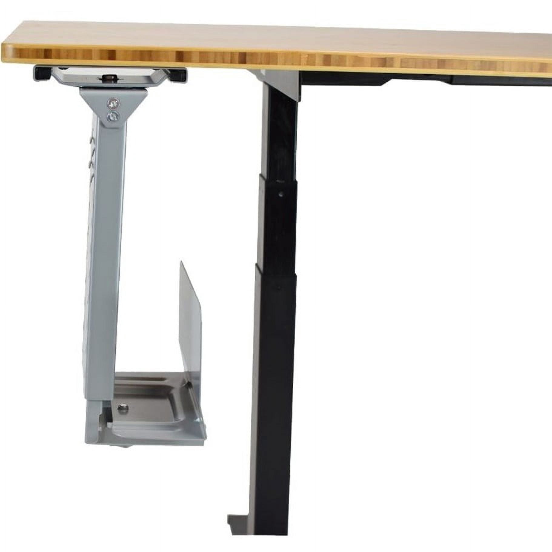 Under Desk CPU Holder – Adjustable Steel Computer Tower Mount with 360° Swivel, Height & Width Adjustable PC Holder for Office or Standing Desk, Gray