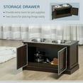thumbnail image 6 of Barara King Pet Feeding Station, Dog Bowls, Elevated Dog Bowls with Storage, Two Stainless Steel Bowls, Coffee, 6 of 11