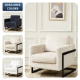 thumbnail image 5 of LeisureMod Geometric Accent Chair Upholstered Side Armchair with Black Stainless-Steel Base for Office, Living Room, Lounges Lincoln Series in Grey, 5 of 10