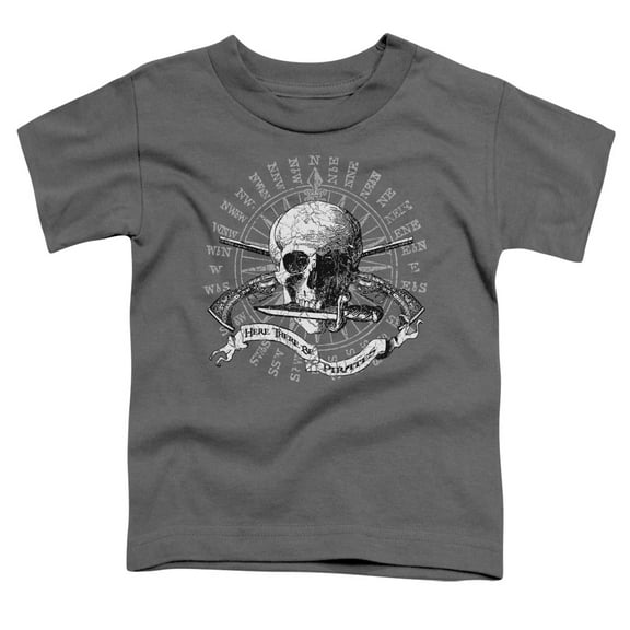 - Here There Be Pirates - Toddler Short Sleeve Shirt - 4T