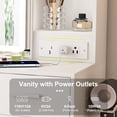 thumbnail image 6 of Small White Makeup Vanity Desk with Mirror and Adjustable LED Lights, Built-in Power Outlet and Hidden Storage, 6 of 12