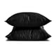 thumbnail image 4 of Funda de almohada decorativa lisa HomeCentric, color negro, paquete de 2, 60 x 60 cm (24 x 24 pulgadas), fundas de cojín Art Silk lisas y lisas para sofá, estilo moderno liso - Lujo negro, 4 of 5