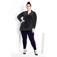 thumbnail image 2 of Avenue Women's Plus Size Velour Panel Top, 2 of 2